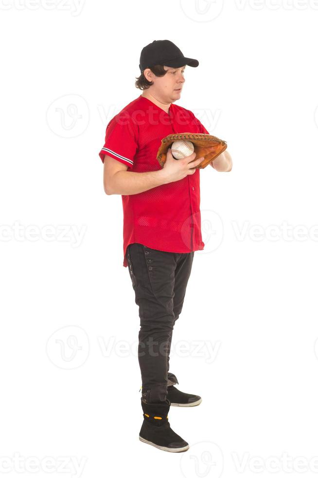 Baceball player with a glove photo