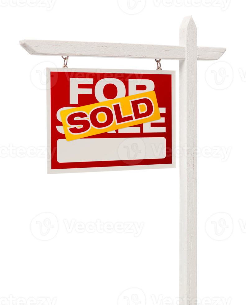 Transparent PNG of Sold For Sale Real Estate Sign.