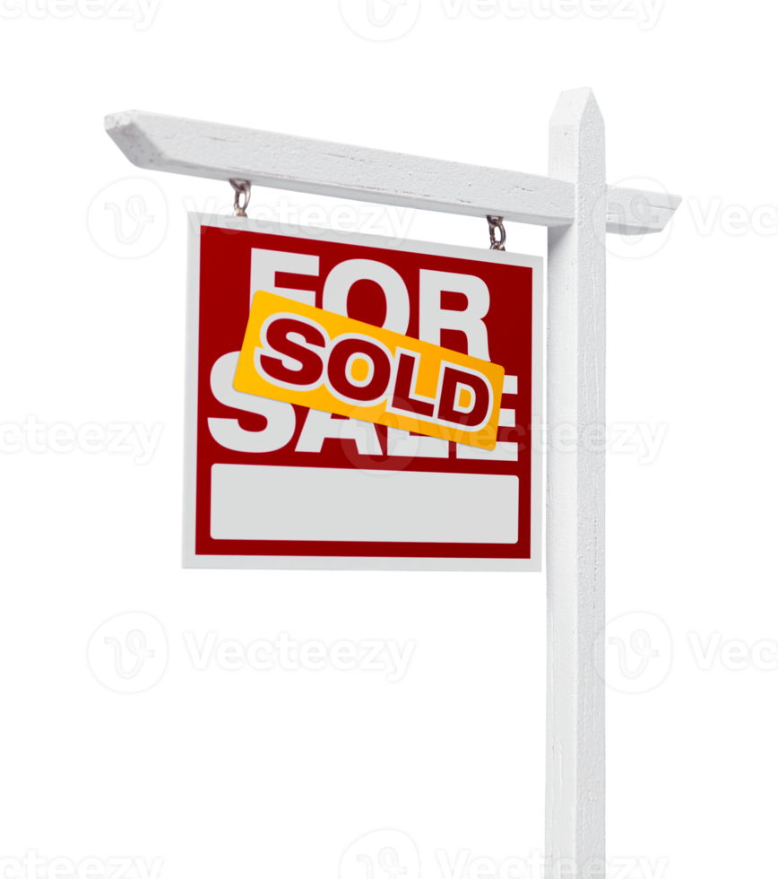 Transparent PNG of Sold For Sale Real Estate Sign.