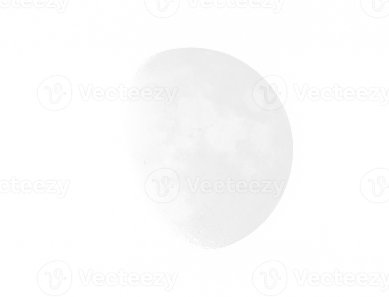 Transparent PNG of Three Quarter Moon.