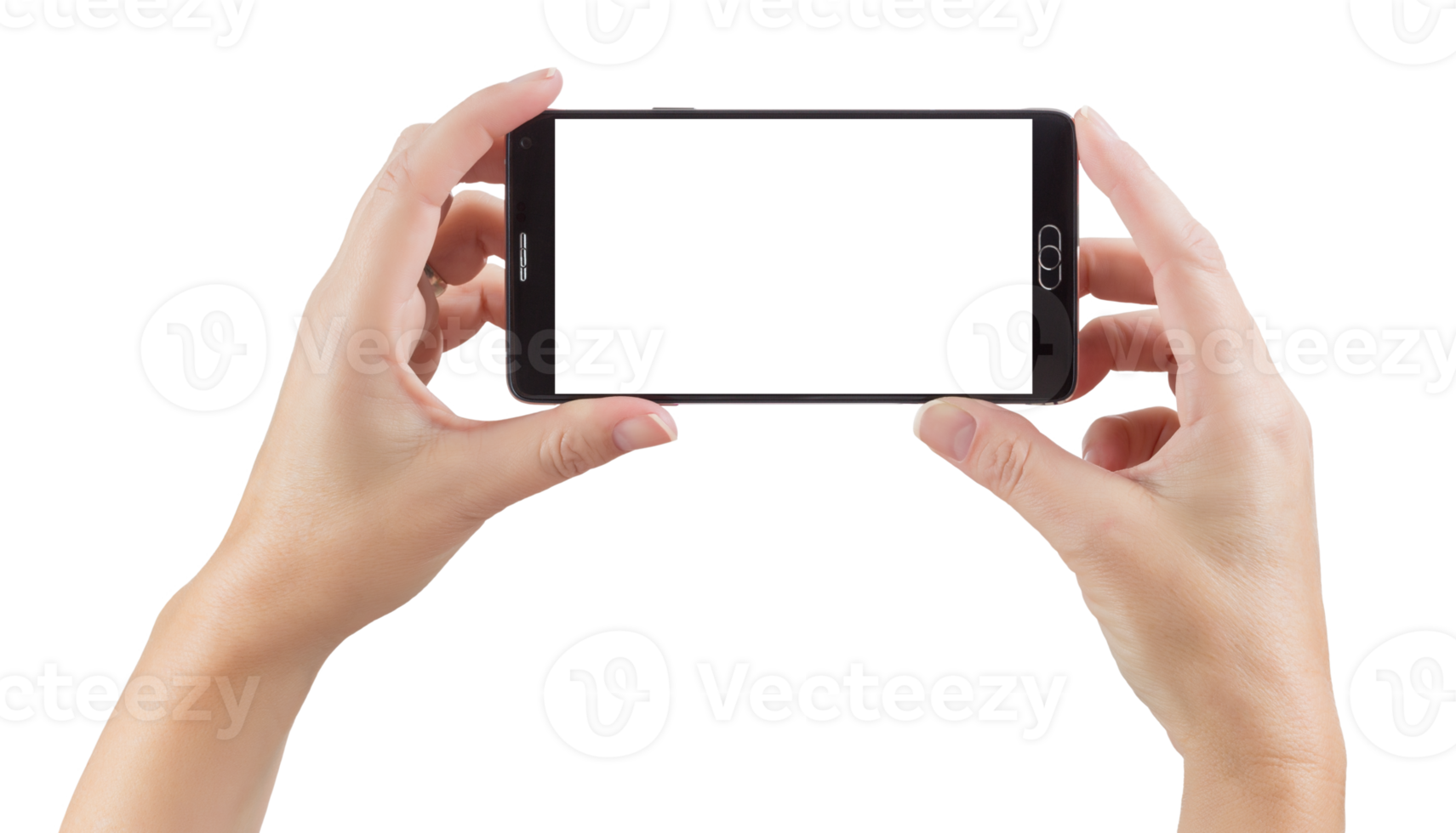 Transparent PNG of Female Hands Holding Smart Phone