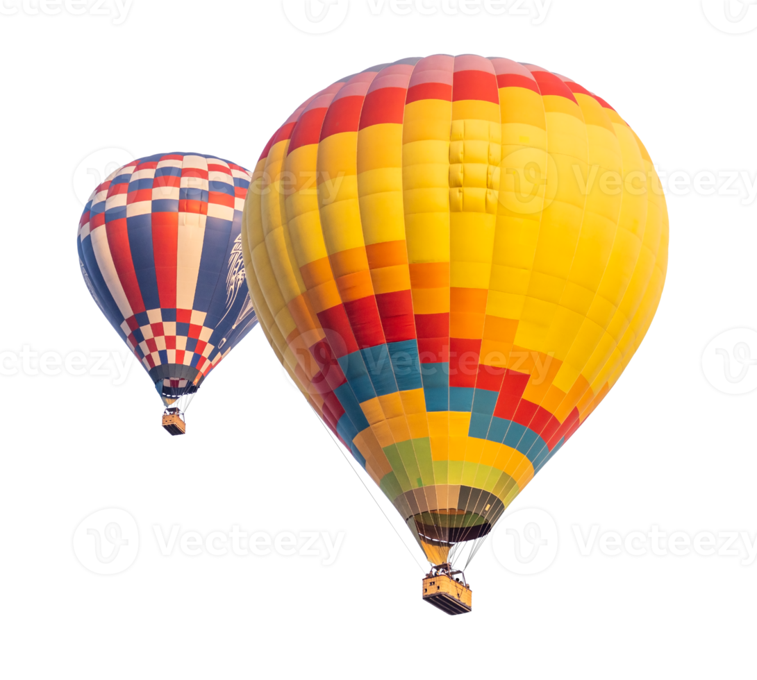 transparent png av två varm luft ballonger.