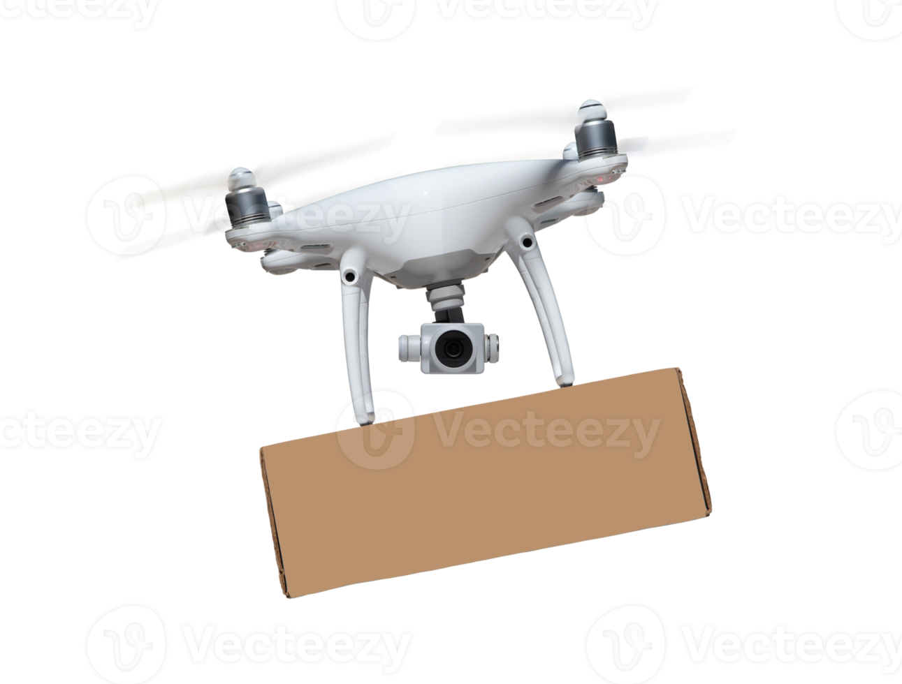 transparent png Drönare uav i flyg med paket bifogad.