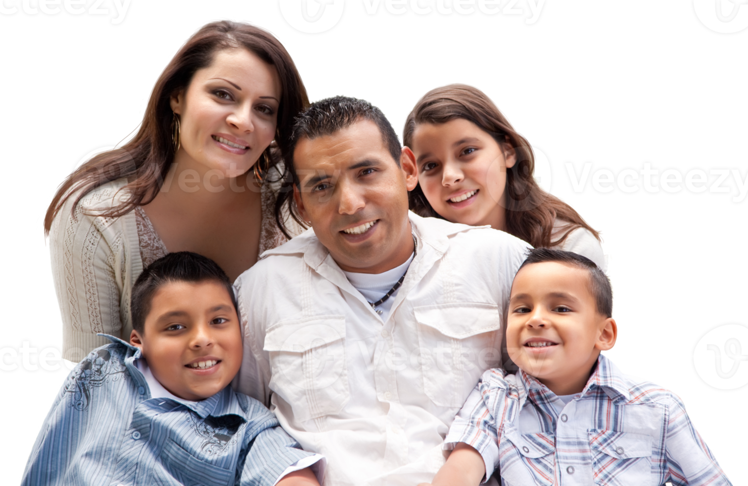 Transparent PNG of Happy Hispanic Family.