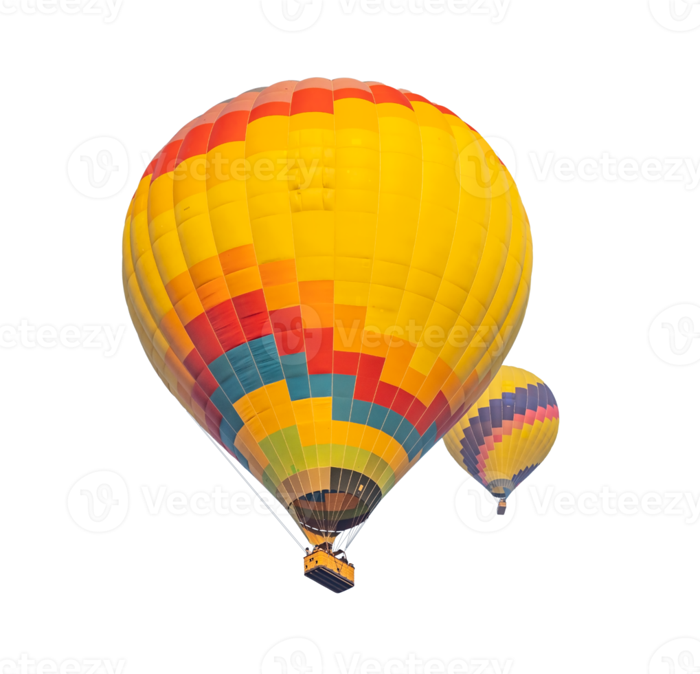 transparent png av två varm luft ballonger.