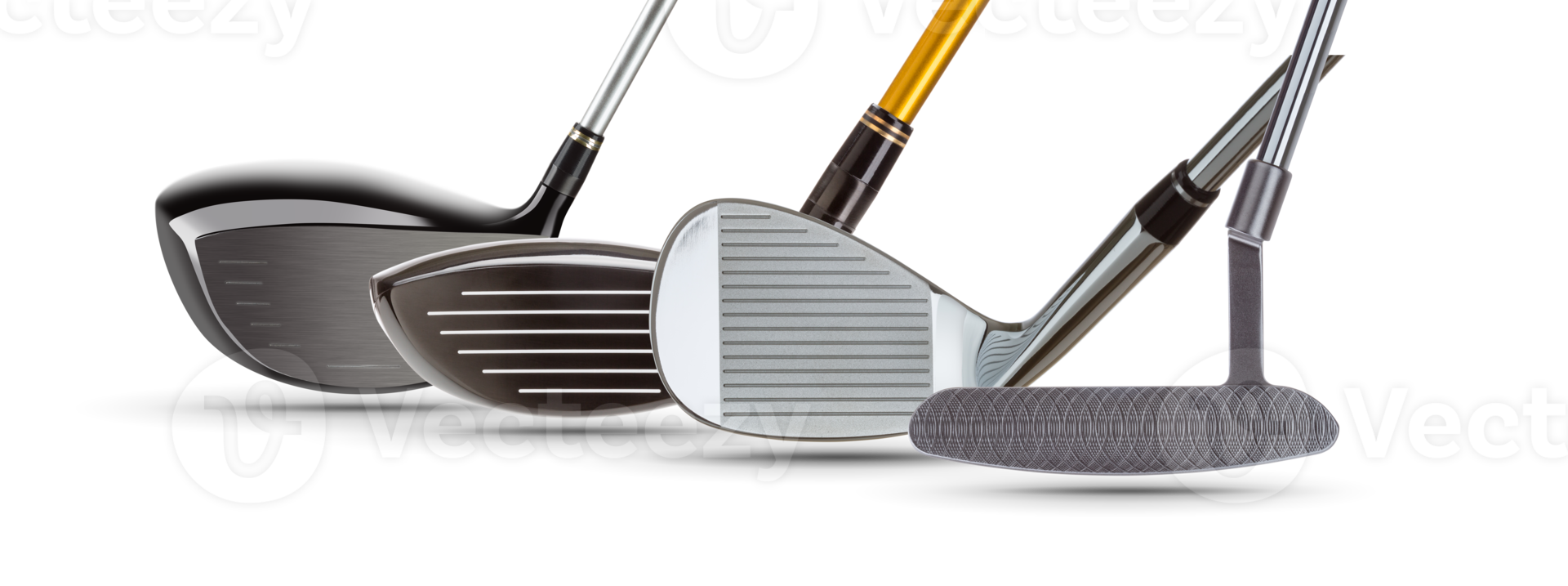 Transparent PNG of Golf Clubs Driver Woods, Iron Wedge and Putter