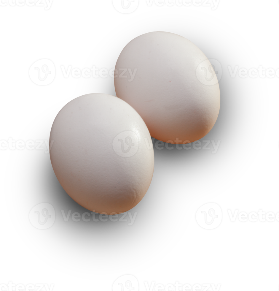 Transparent PNG Pair of White Whole Eggs.