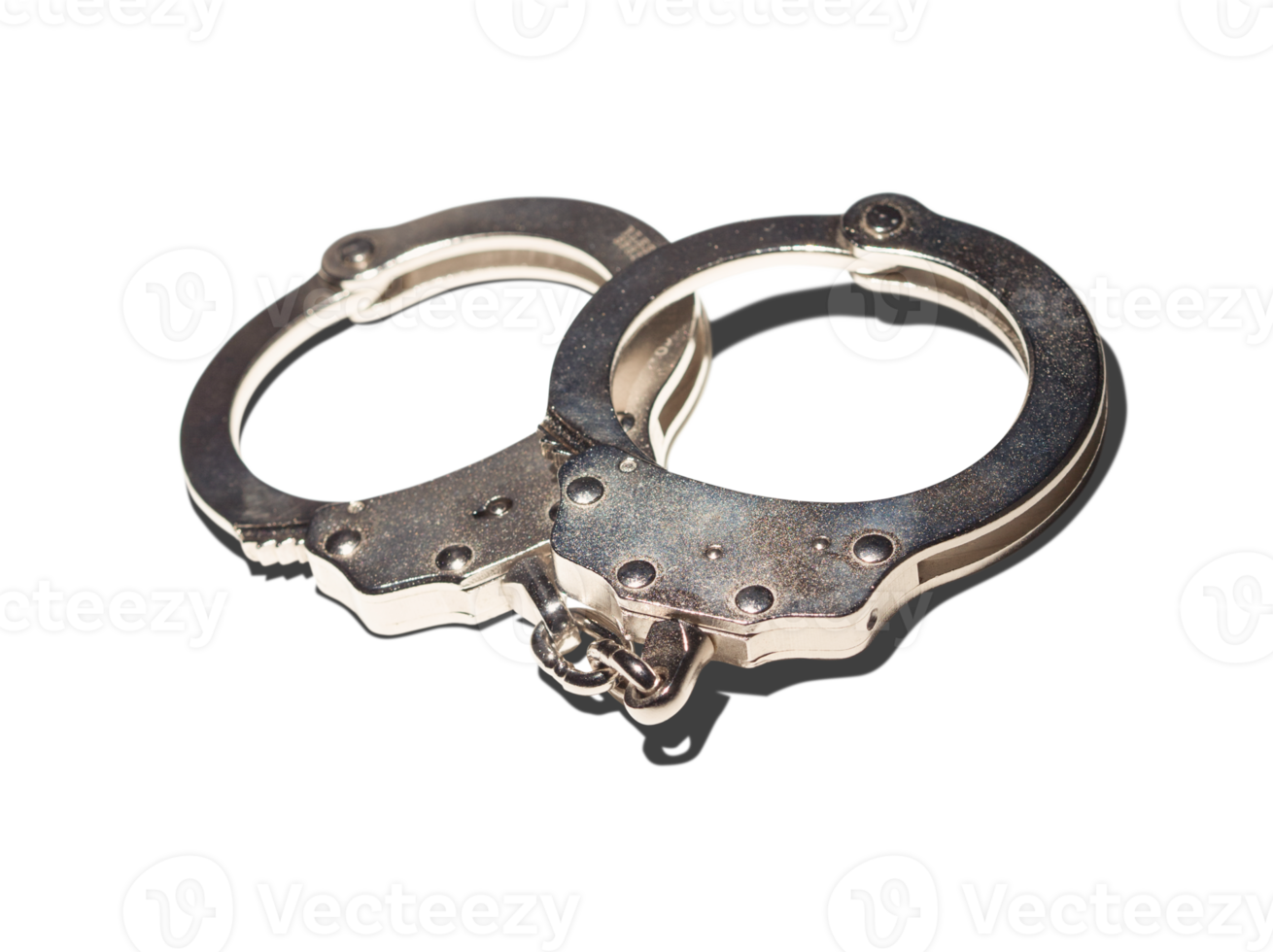 Transparent PNG Pair of Handcuffs with Shadow.