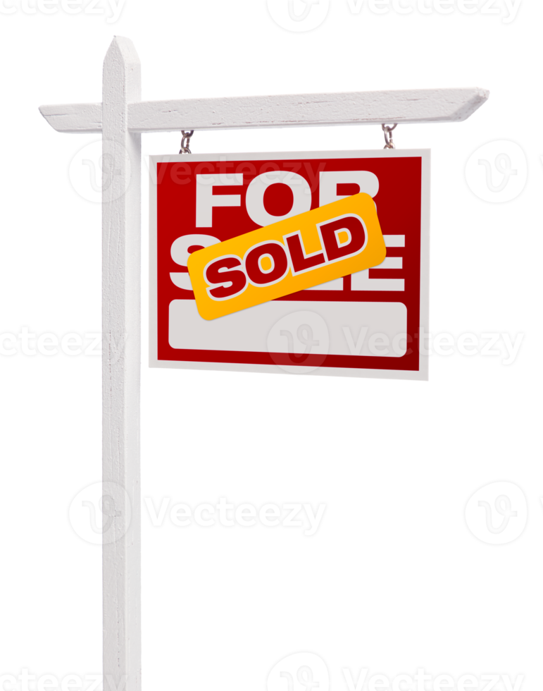 Transparent PNG of Sold For Sale Real Estate Sign.