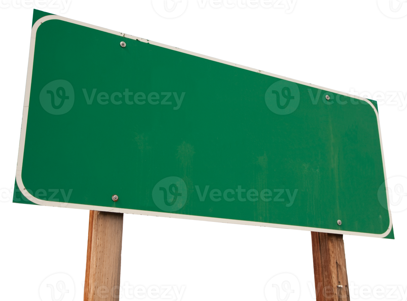 Transparent PNG of Blank Green Road Sign Ready For Your Message.