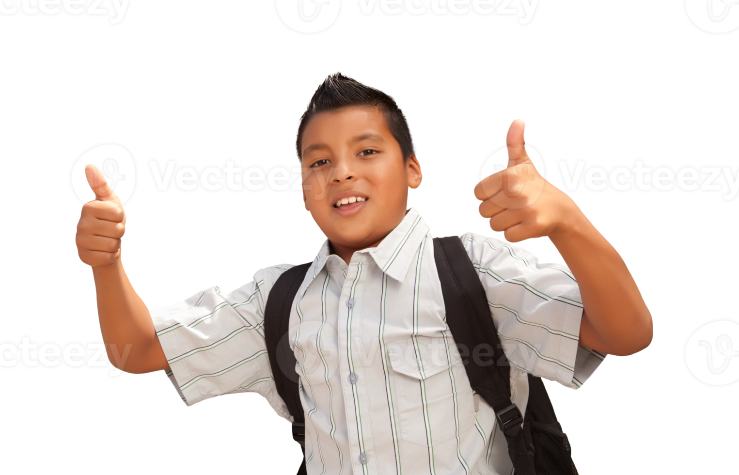 Transparent PNG Happy Young Hispanic School Boy with Thumbs Up.