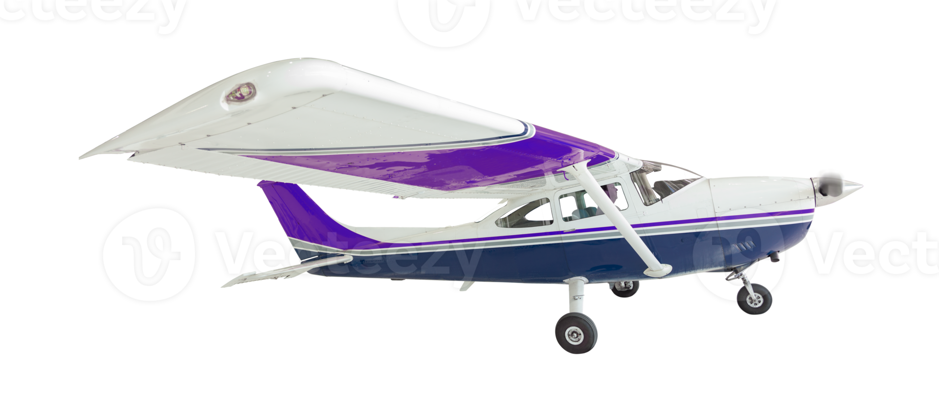 Transparent PNG Cessna 172 Single Propeller Airplane.