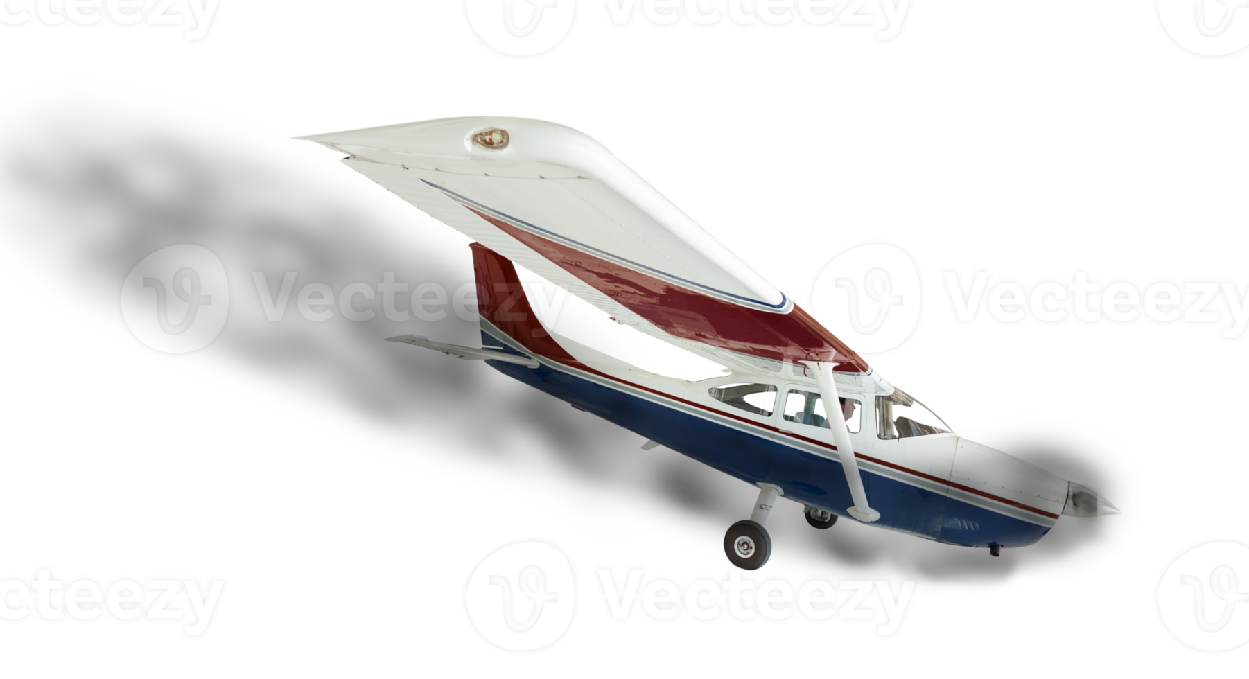 Transparent PNG Cessna 172 With Smoke Coming From Engine.