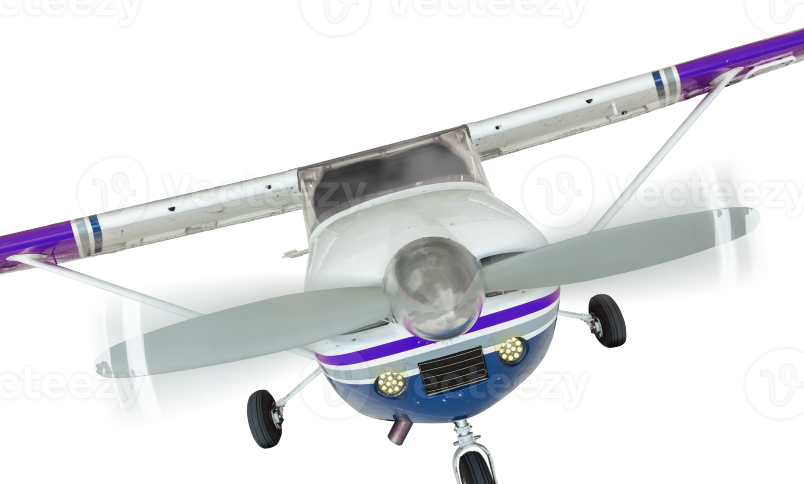 Transparent PNG Cessna 172 Single Propeller Airplane.