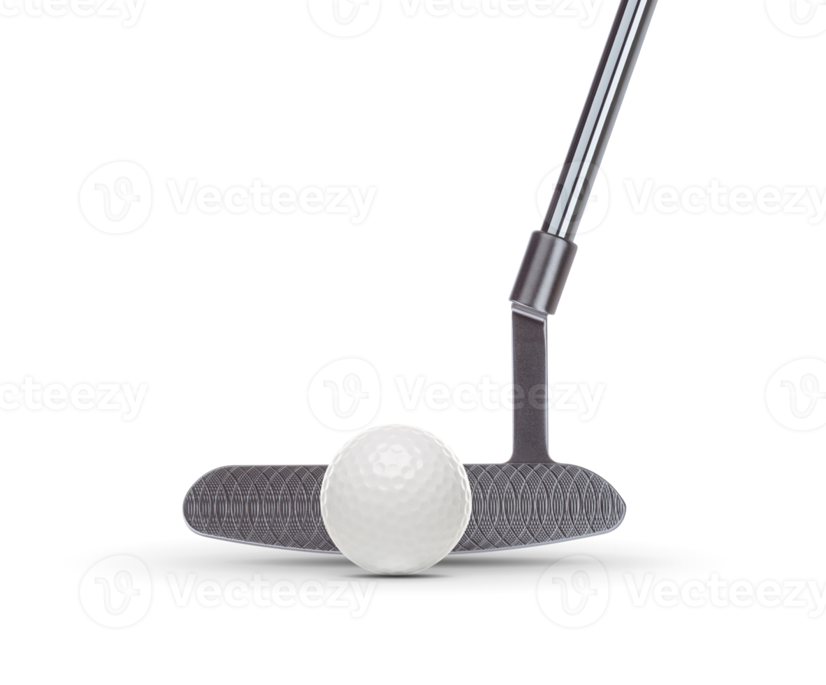 trasparente png di strutturato viso di golf club putter e golf palla