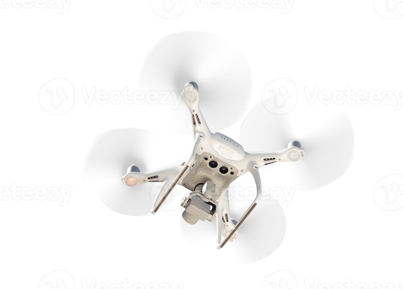 Transparent PNG Rear and Below View of Drone UAV In Flight.