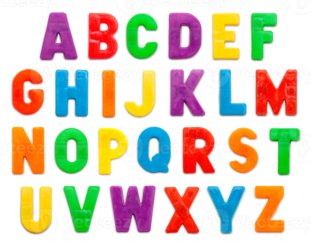transparant PNG magnetisch plastic alfabet abc brieven.