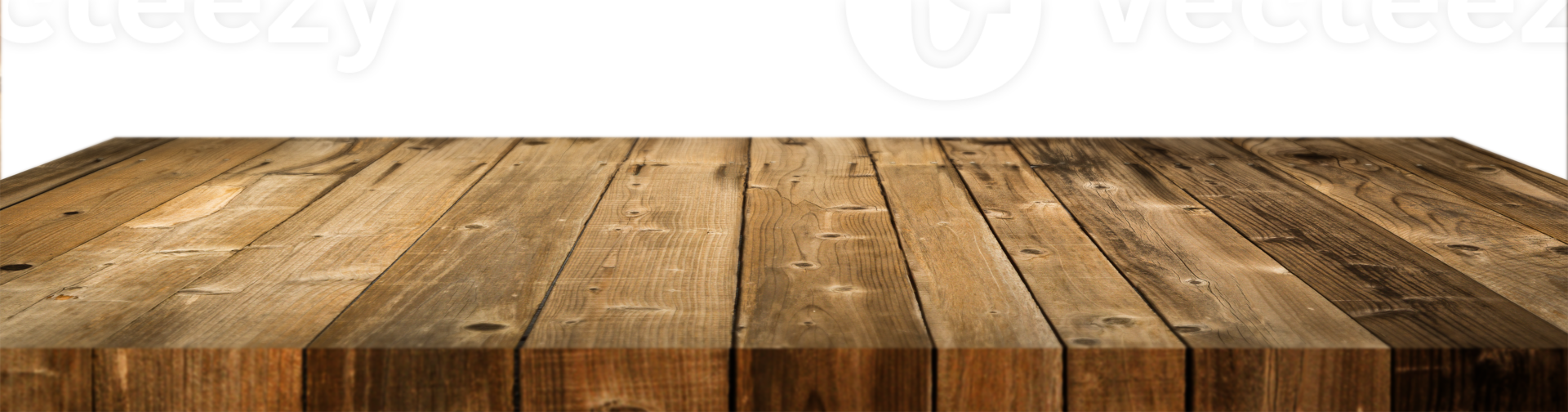 Transparent PNG Empty Wood Plank Tabletop Display Surface Background.