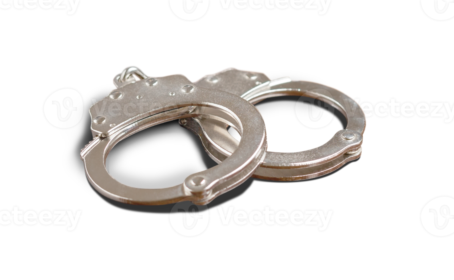 Transparent PNG Pair of Handcuffs with Shadow.