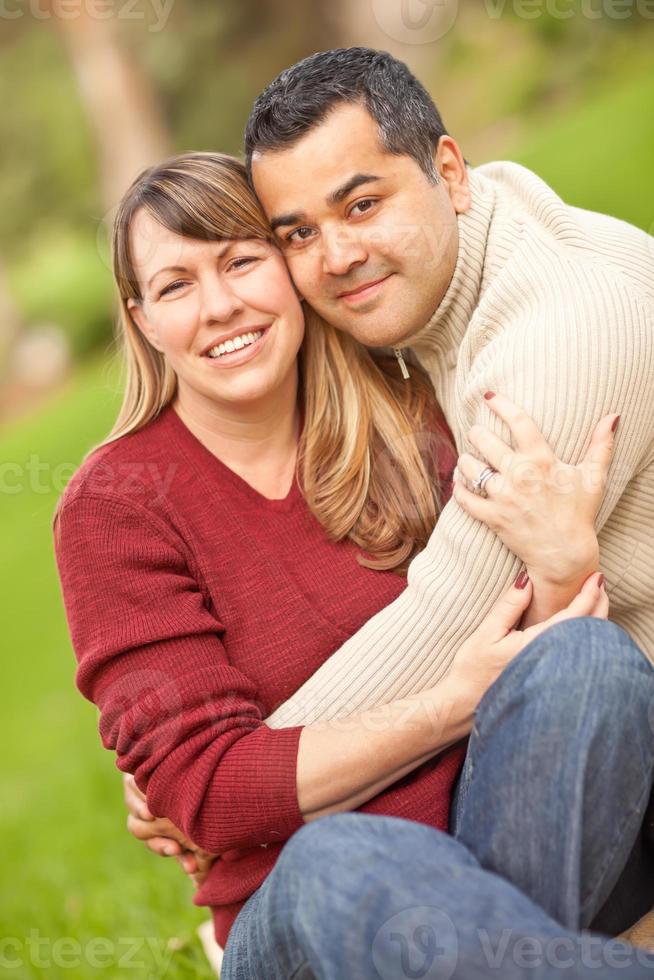 Attractive Mixed Race Couple Portrait in the Park photo