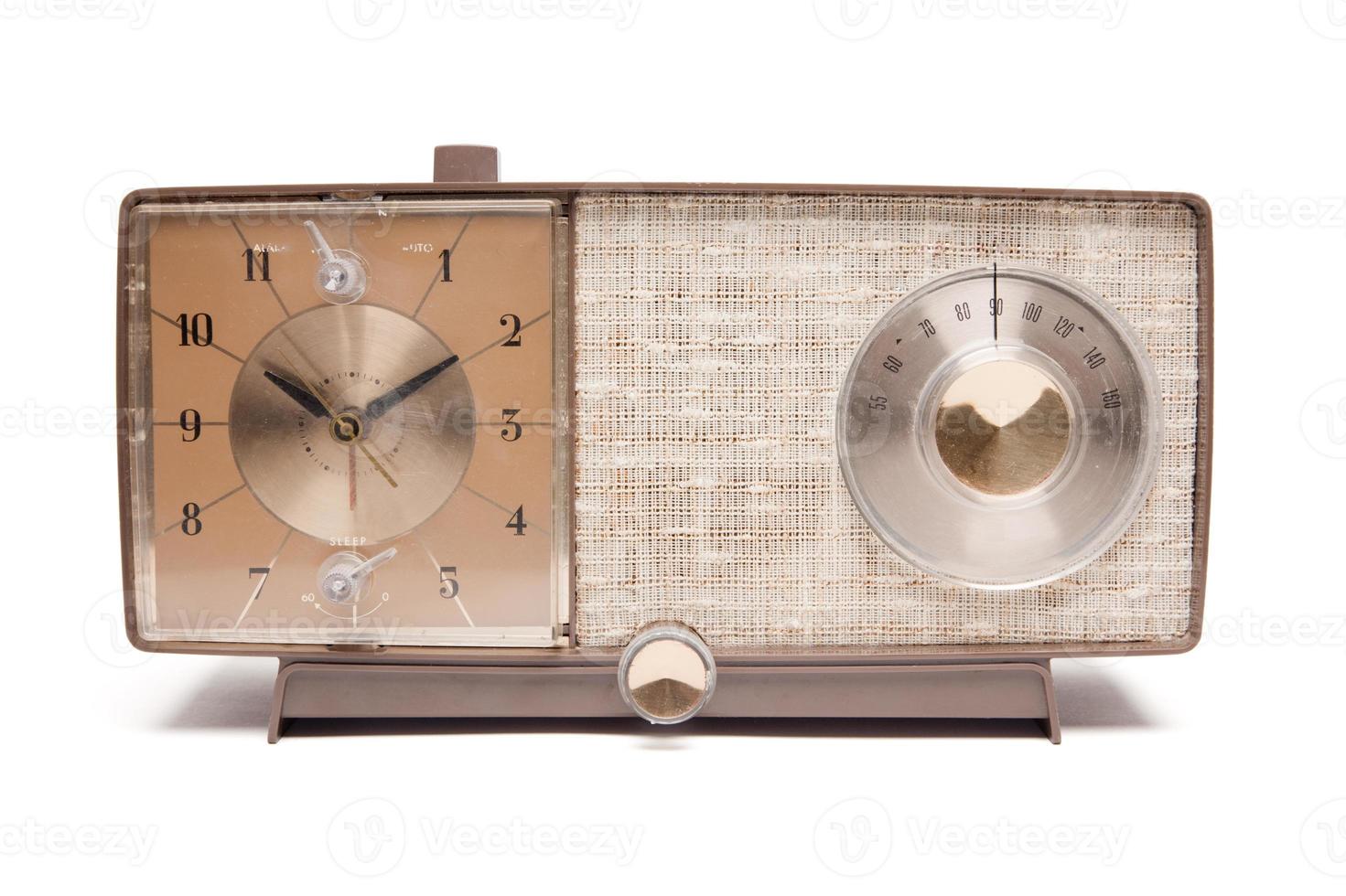 Vintage Clock Radio Isolated photo