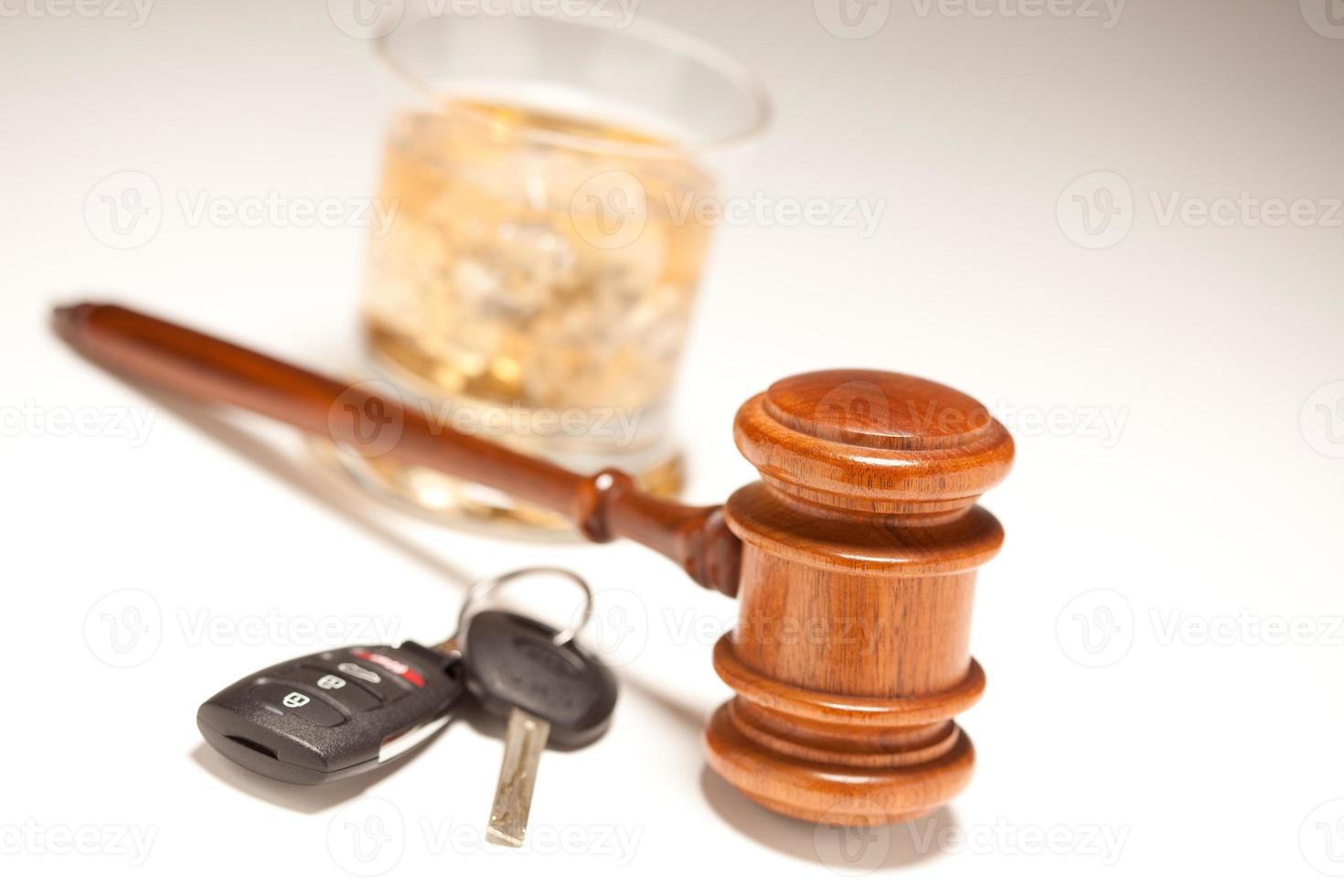 Gavel, Alcoholic Drink and Car Keys photo