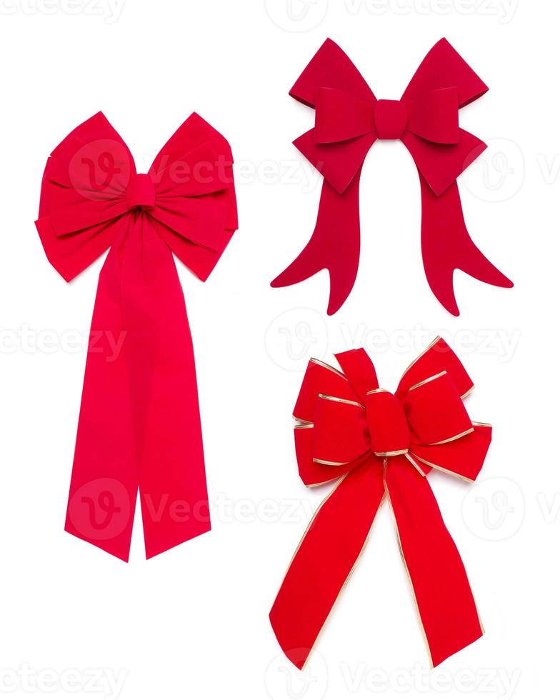 Set of Red Bows and Ribbons photo