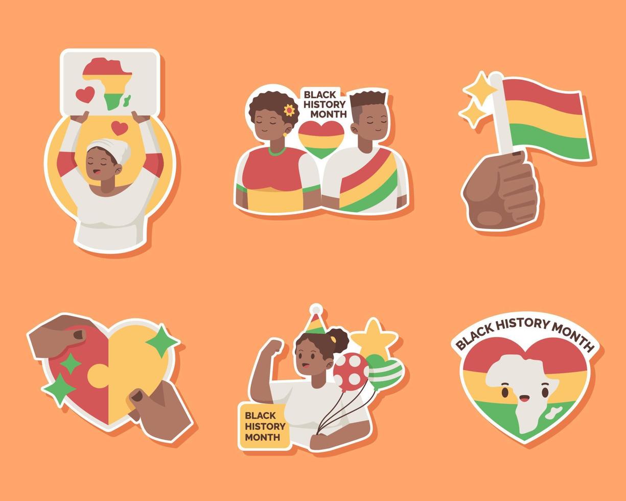 Black History Month Sticker Set vector