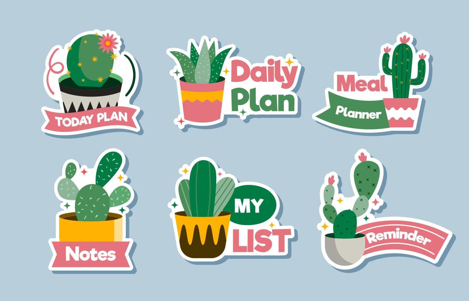 Cactus Journal Sticker vector