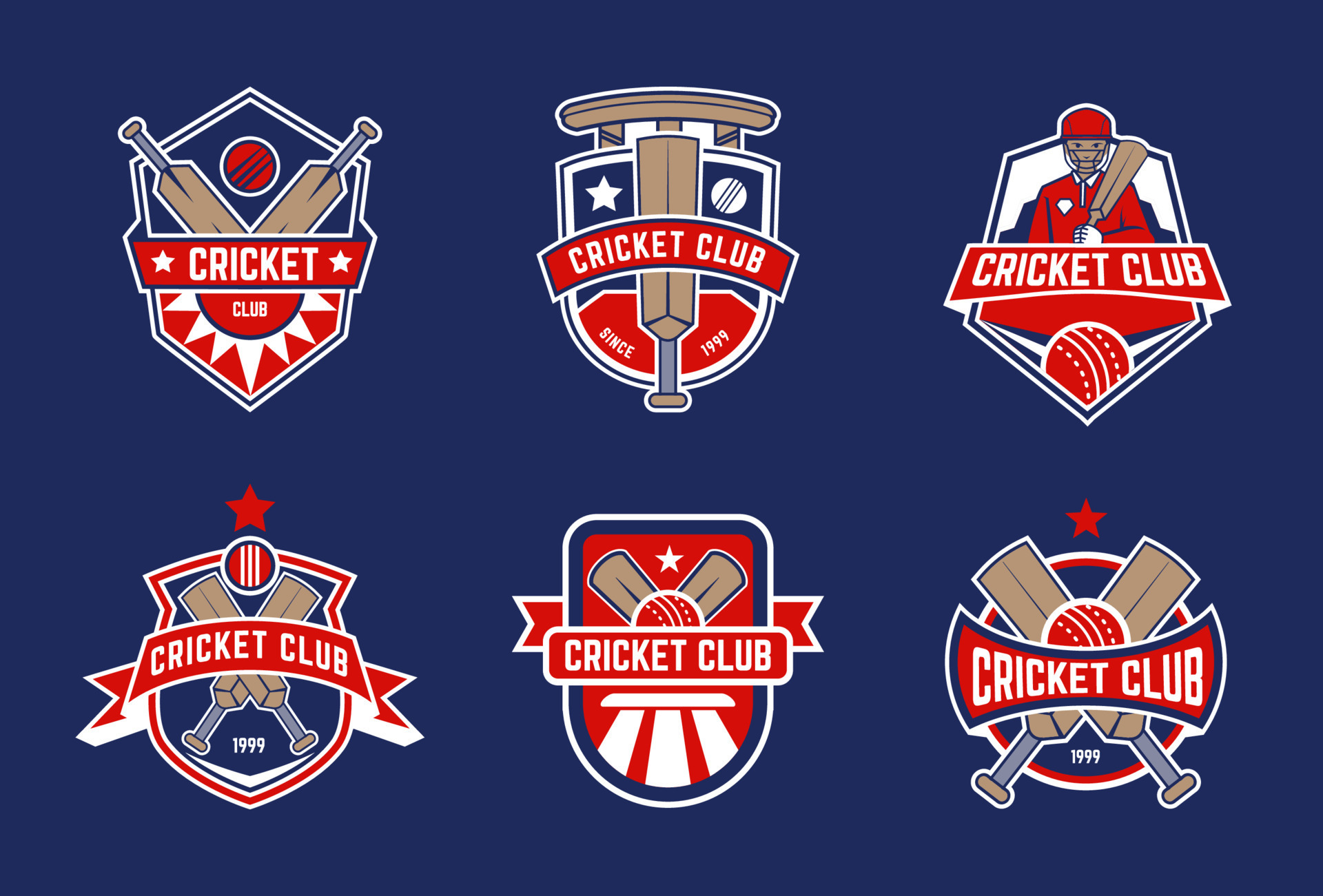 Sport Cricket Logo Set 16476152 Vector Art at Vecteezy