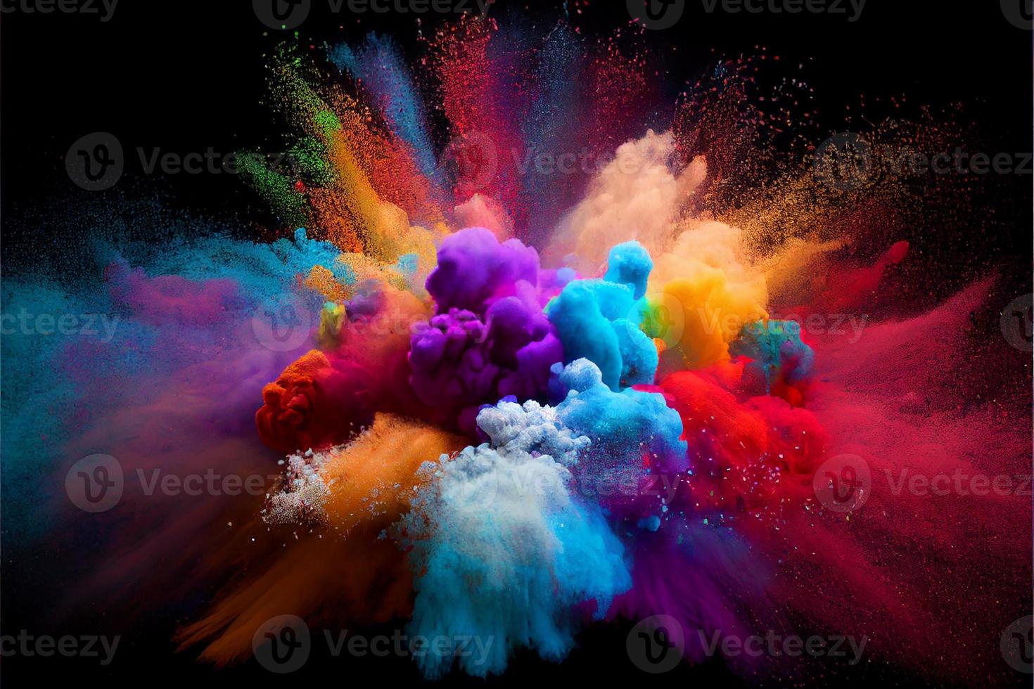 A picture of splash of colour powder in a holi festival in india photo