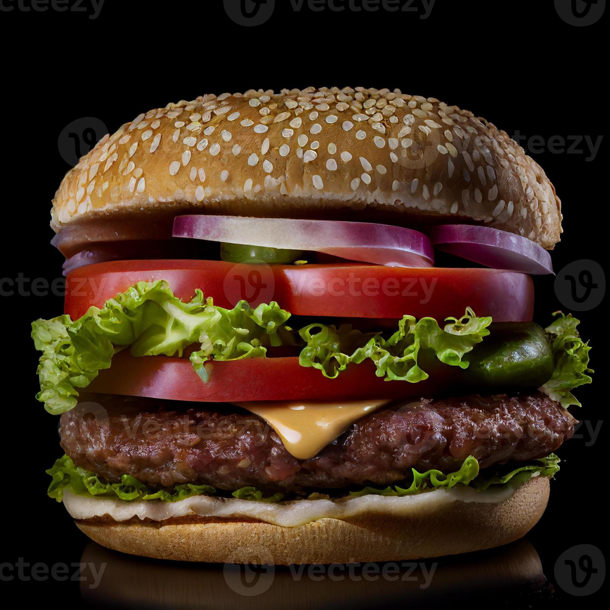 Illustation of Berger with a tomato and chees 16476206 Stock Photo at ...