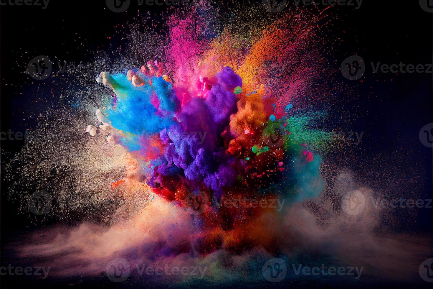 A picture of splash of colour powder in a holi festival in india photo