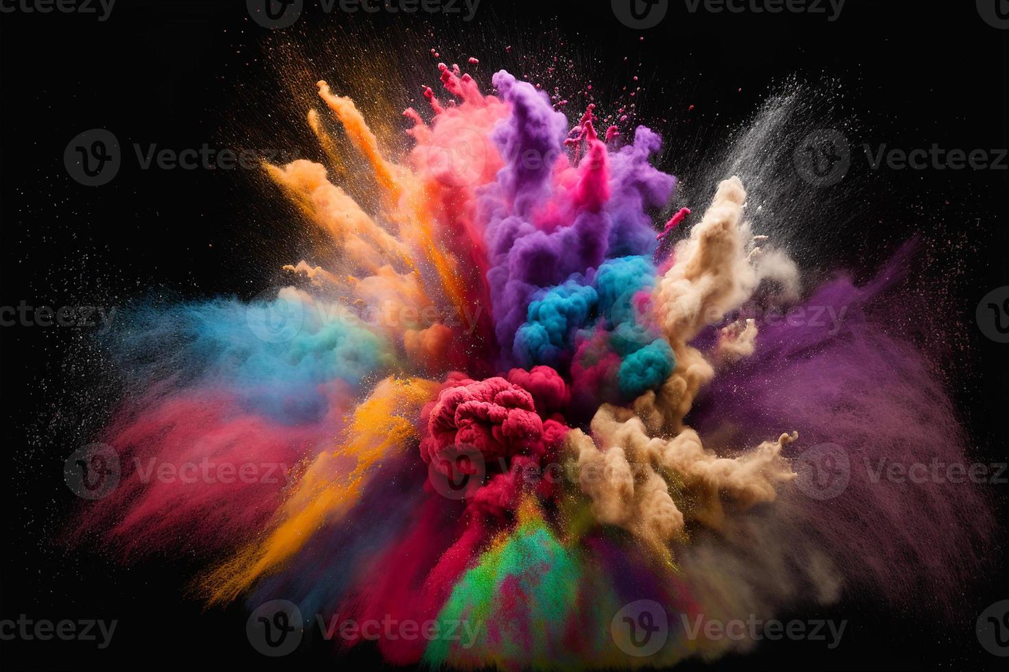 A picture of splash of colour powder in a holi festival in india photo