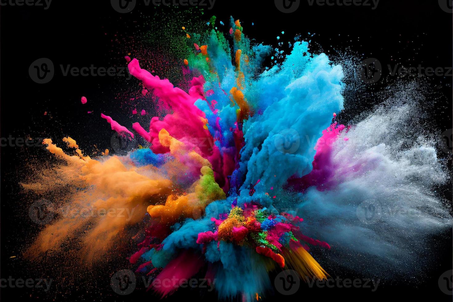 A picture of splash of colour powder in a holi festival in india photo