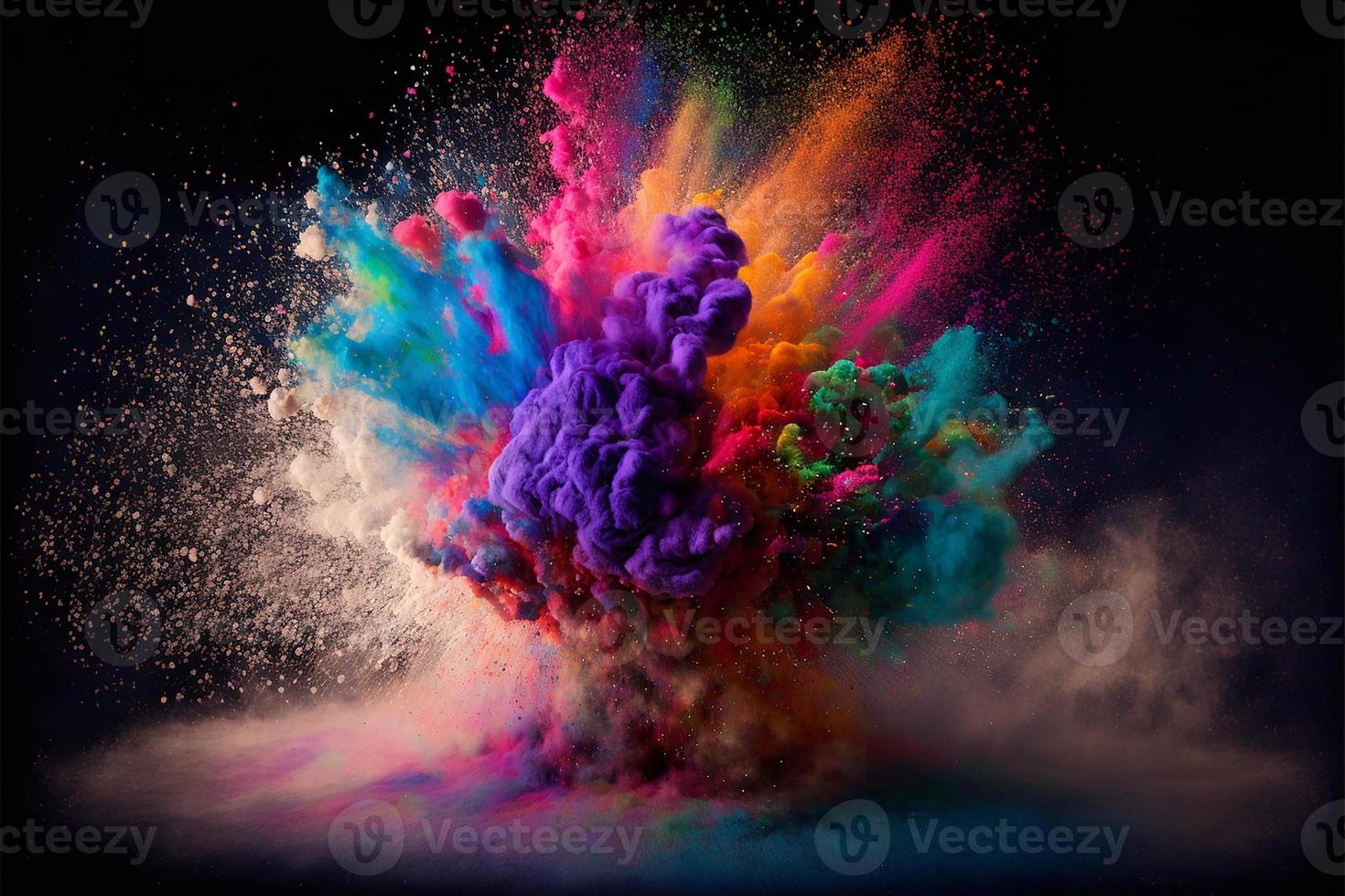 A picture of splash of colour powder in a holi festival in india photo