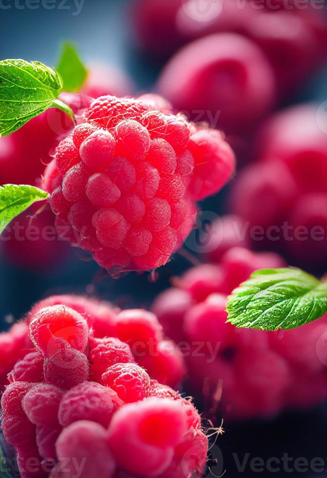 red fresh of raspberry fruit photo