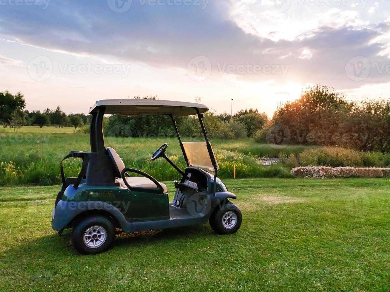 Golf resort with the scenery of the sea. Summer vacation. photo