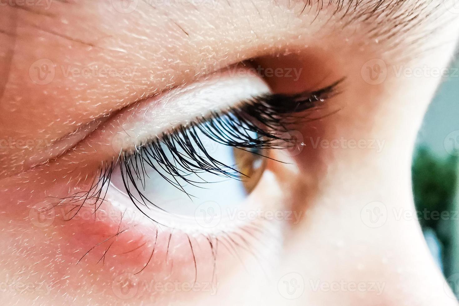 Beautiful eye macro shot kid photo