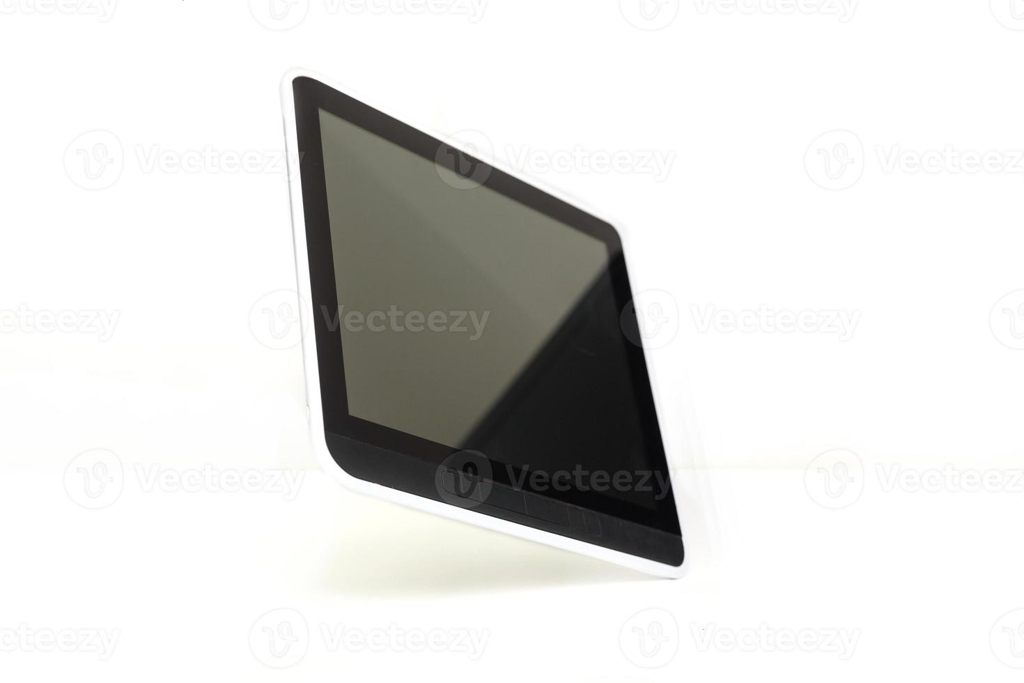 Modern black tablet pc isolated on white with clipping path photo