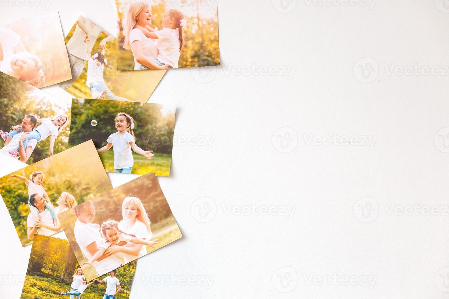 Photo album remembrance and nostalgia journey in summer surfing beach trip on wood table. instant photo of vintage camera - vintage and retro style