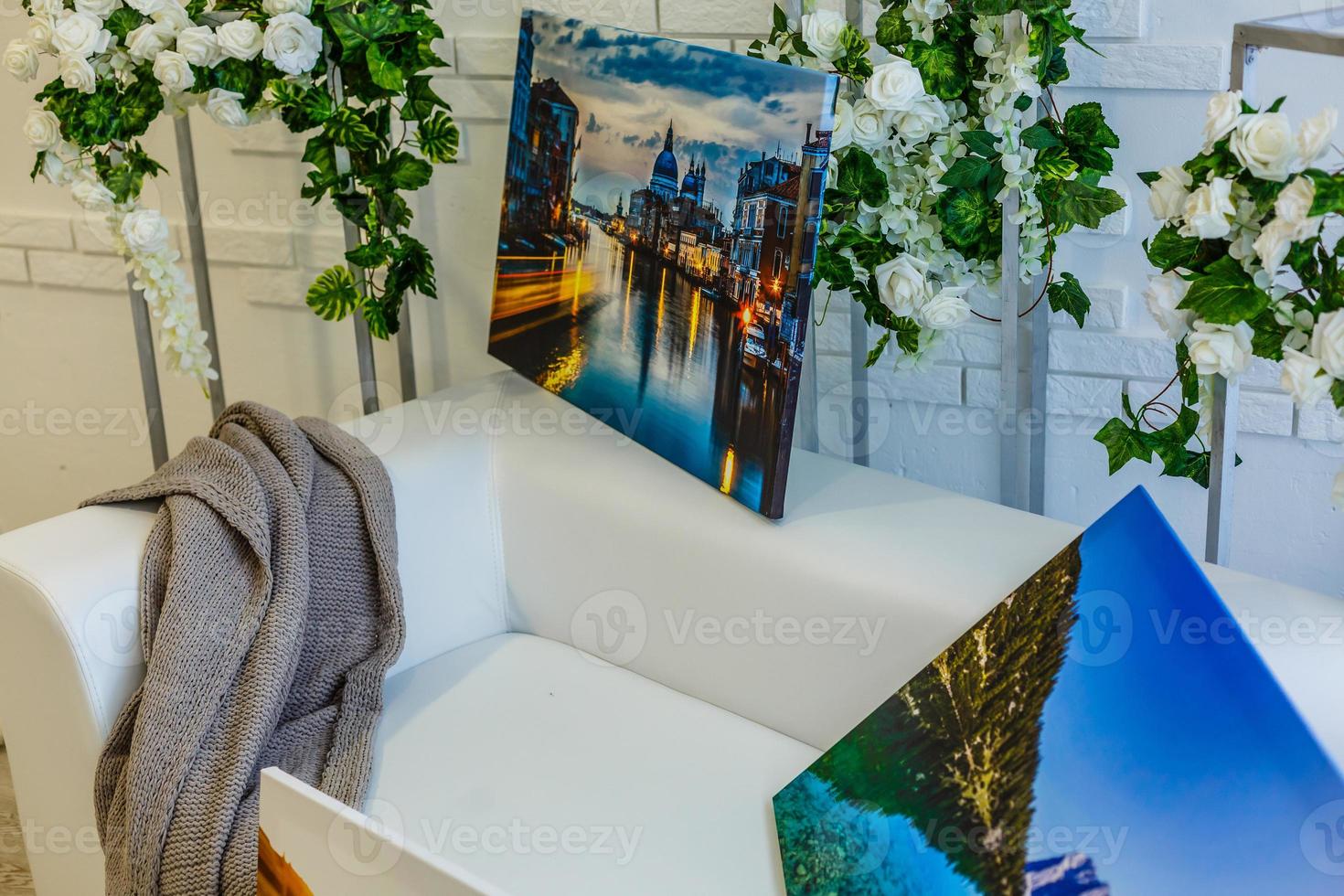 Modern lliving room interior with Cliffs of Moher canvas on the wall - it is my photo available in shutterstock gallery