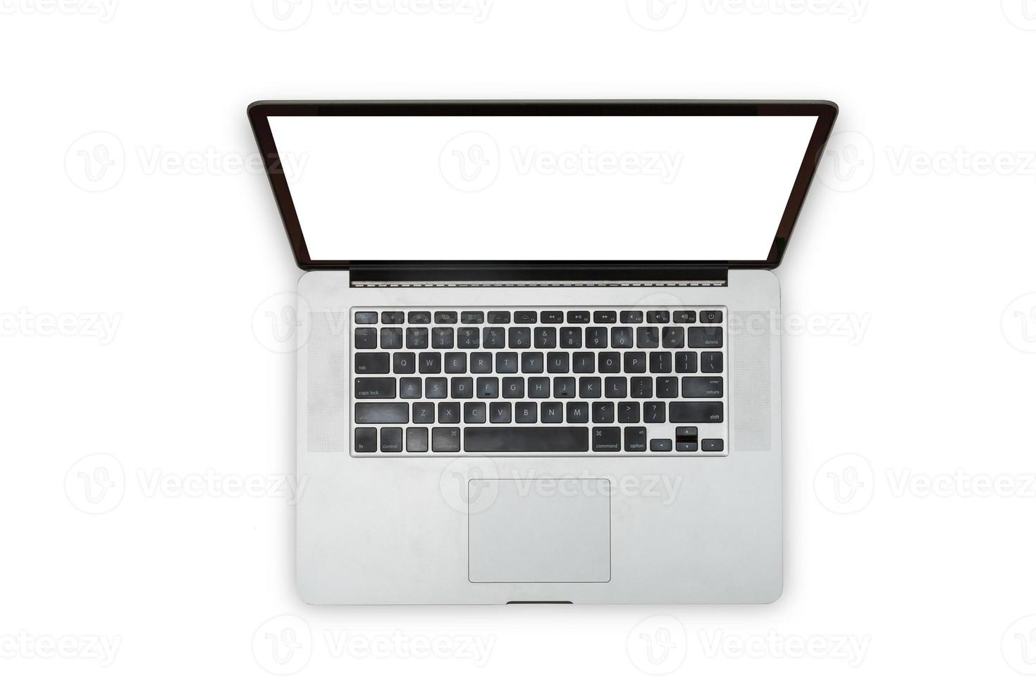 Isolated laptop with empty space on white background photo