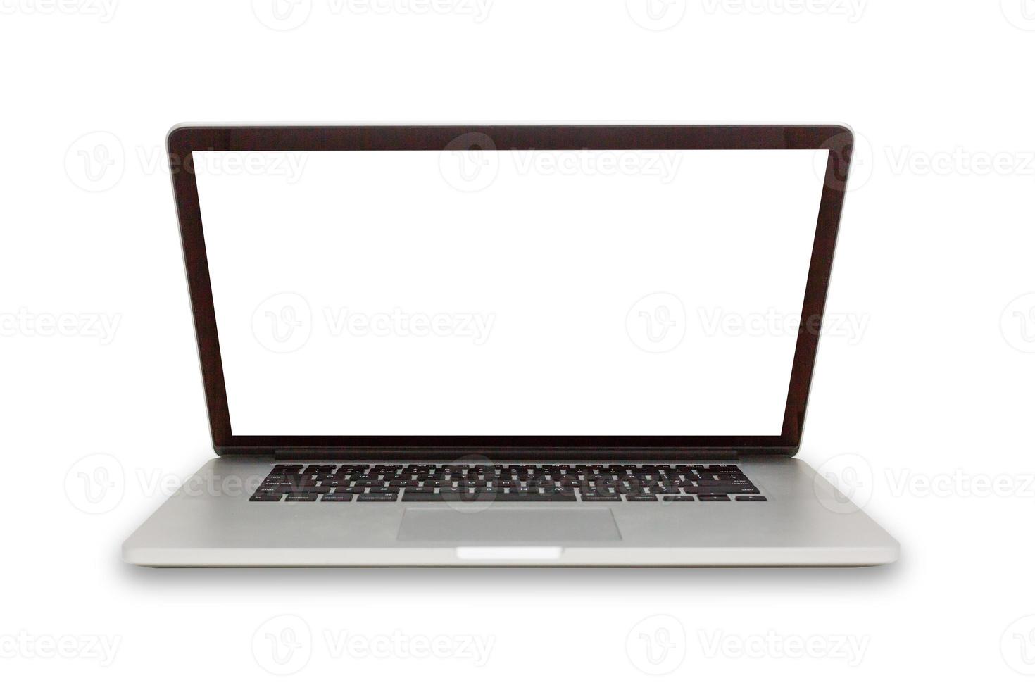 Isolated laptop with empty space on white background photo