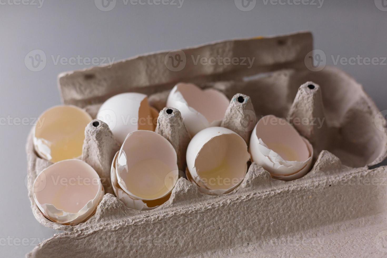 Cracked eggshell. An empty egg shell halves. Broken eggs cracked open easter eggshell photo