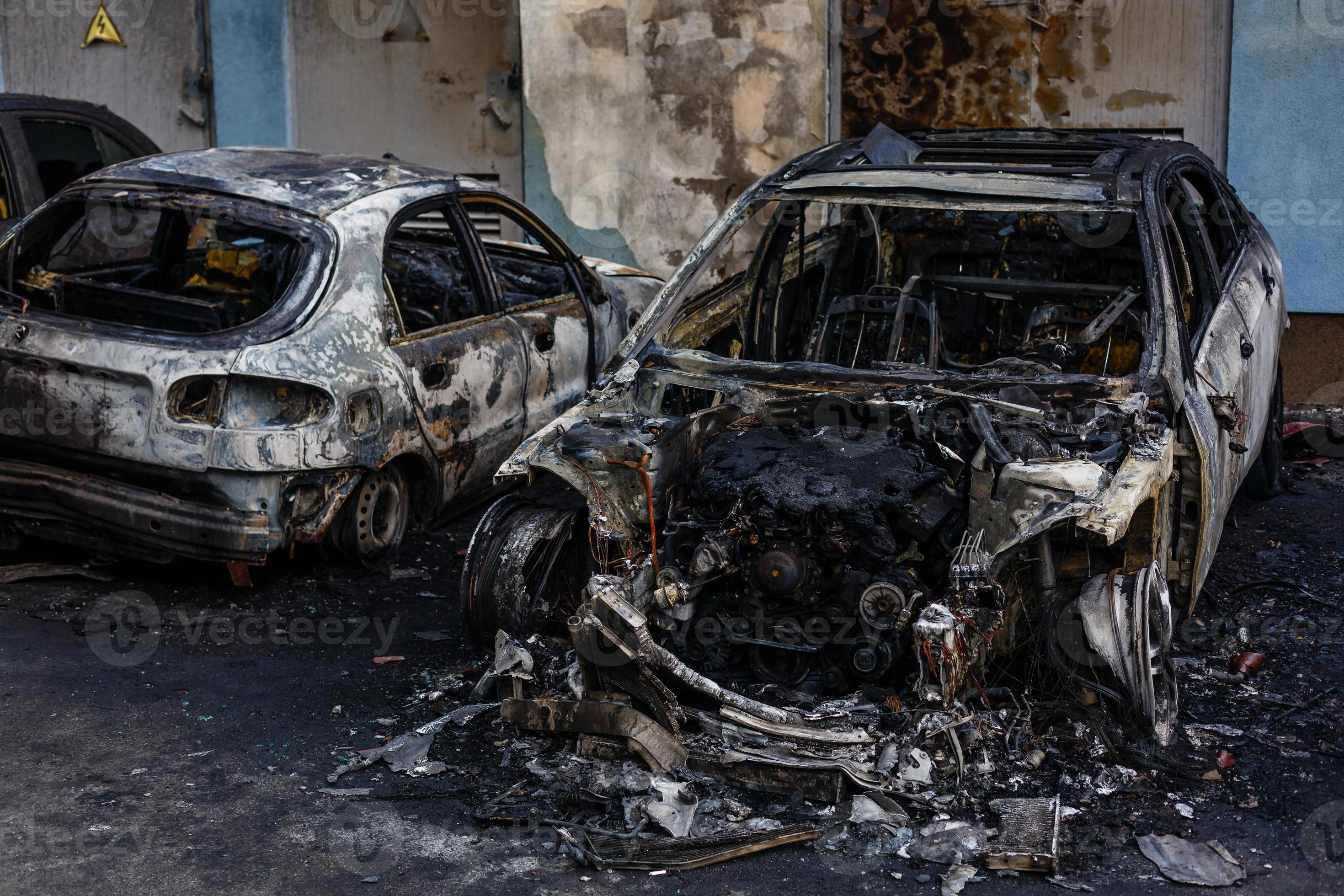 Burning car Fire suddenly started engulfing all the car 16478833 Stock