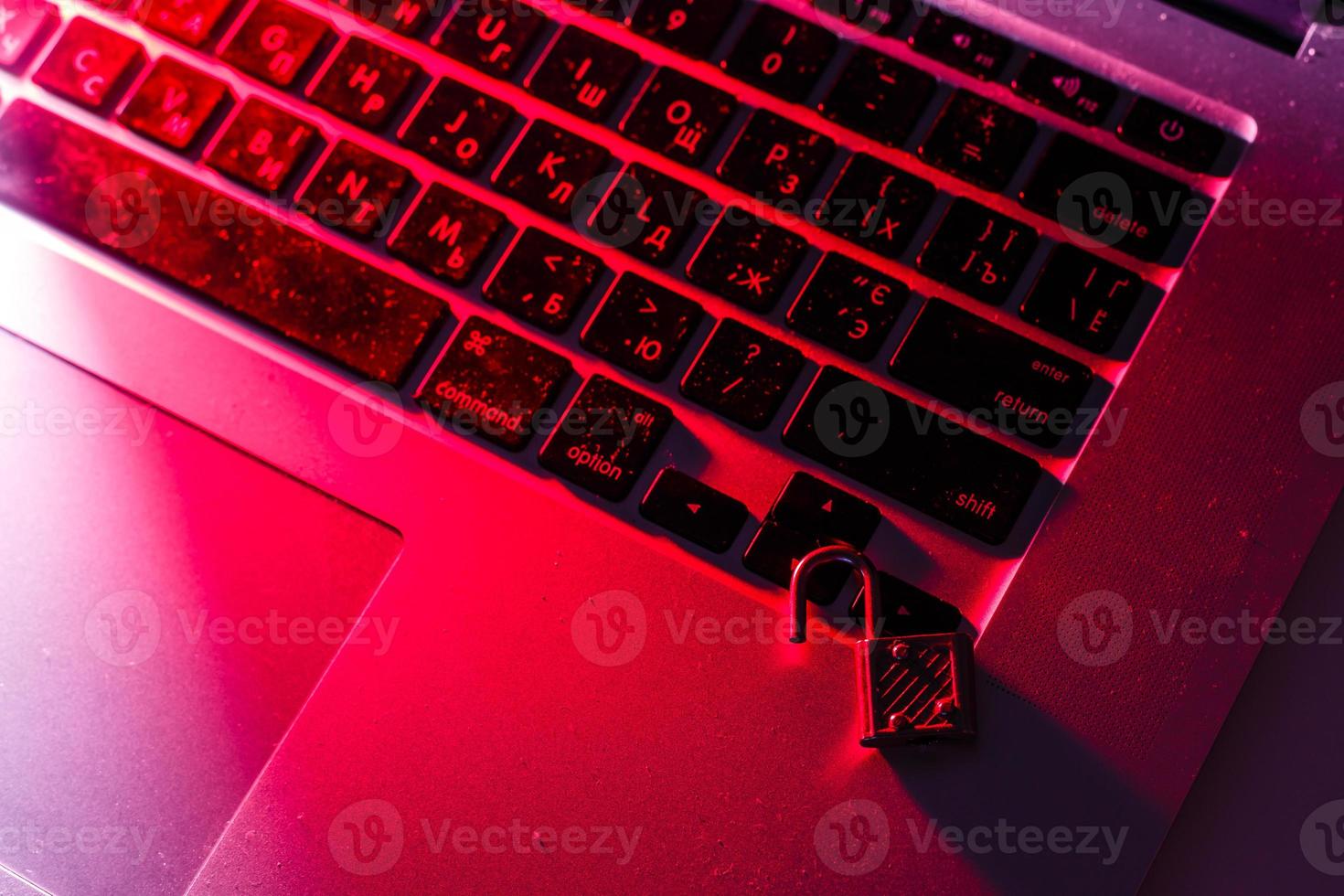 security lock on a computer keyboard - computer security concept photo