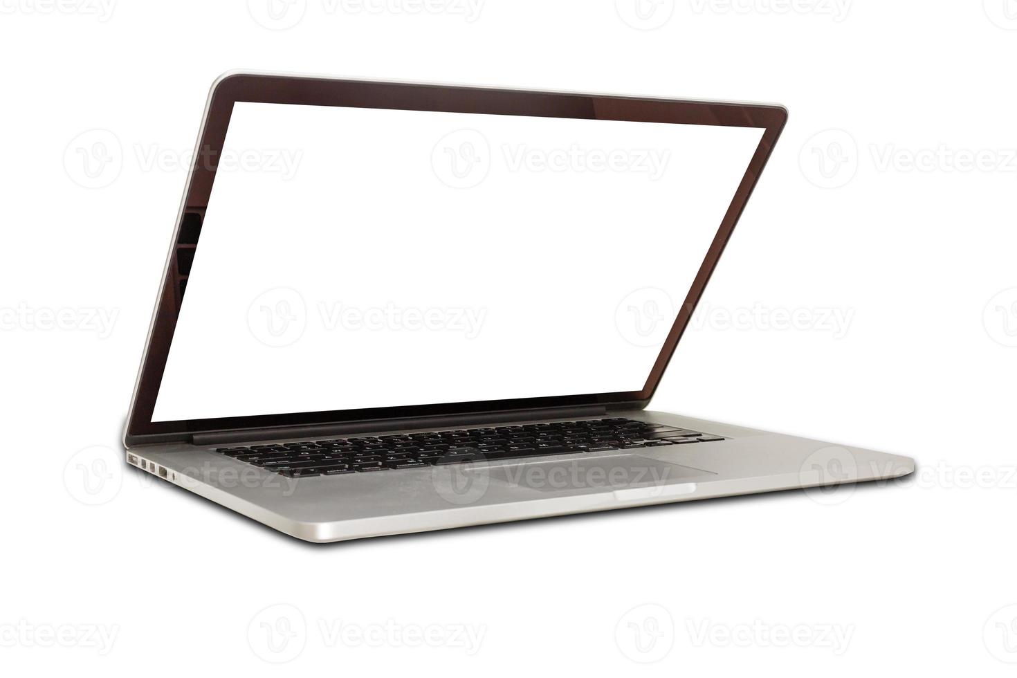 Isolated laptop with empty space on white background photo