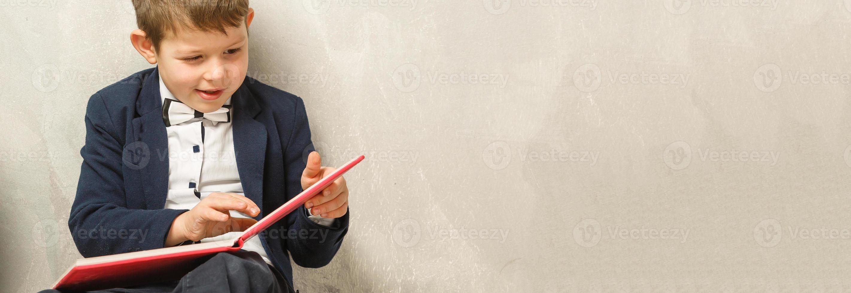 Schoolboy with globe photo