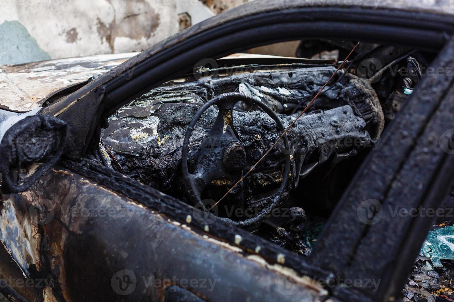 Burning car Fire suddenly started engulfing all the car photo